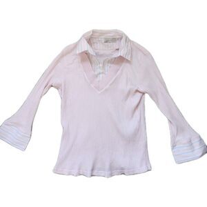 Vintage Y2K Fiorlini International Plus Pink Layered Collared Sweater Top 18/20